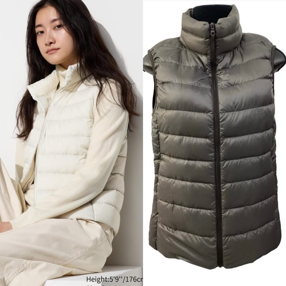 Uniqlo Jackets & Blazers - Uniqlo green grey ultra light vest EUC